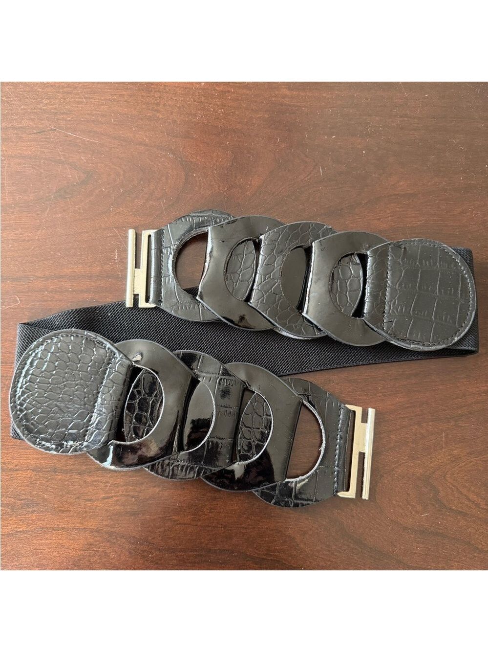 Women's Fashion Elastic Band High Waist Black Belt.
